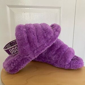 UGG “Fluff Yeah” Purple Fluffy Slides/Slippers